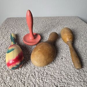 Vintage Four Wooden Sock Darners